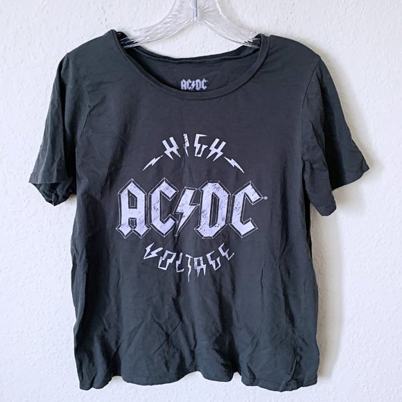 AC/DC Tops Acdc High Voltage Crop Rock Band Concert Tee Shirt Xxl
